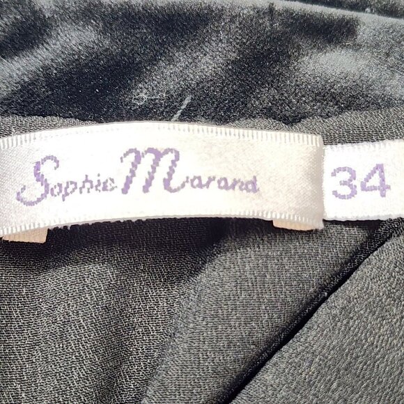 Sophie Marand Black Maxi Dress with Leopard Sequins, Women's 34 - Picture 6 of 9